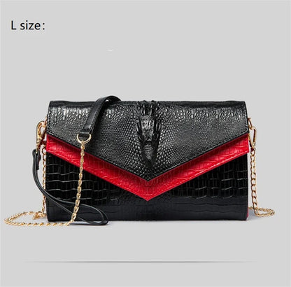 Women Alligator Pattern Leather Clutch Bag