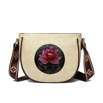 Floral PU Leather Shoulder Bag