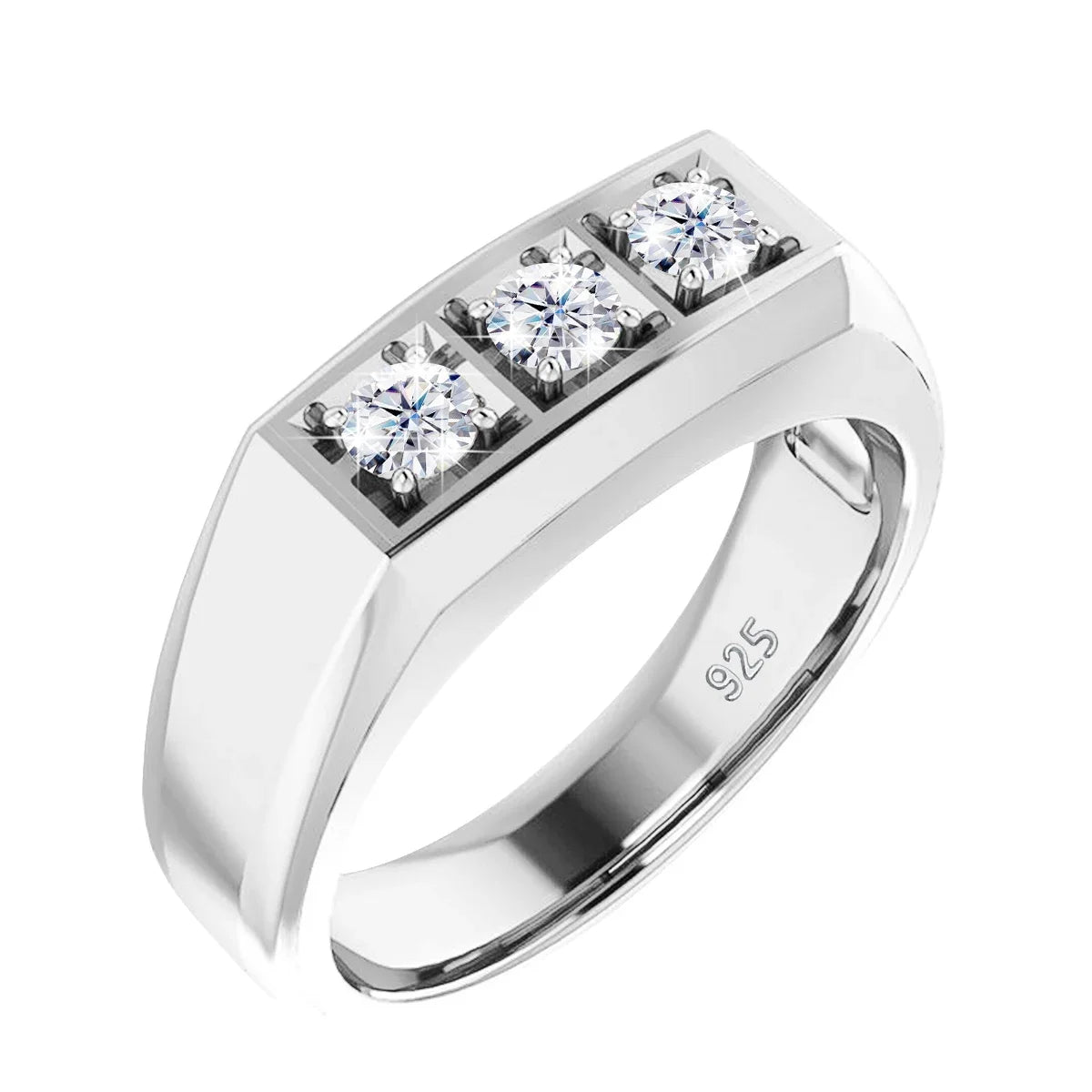 3 Stone Moissanite Ring