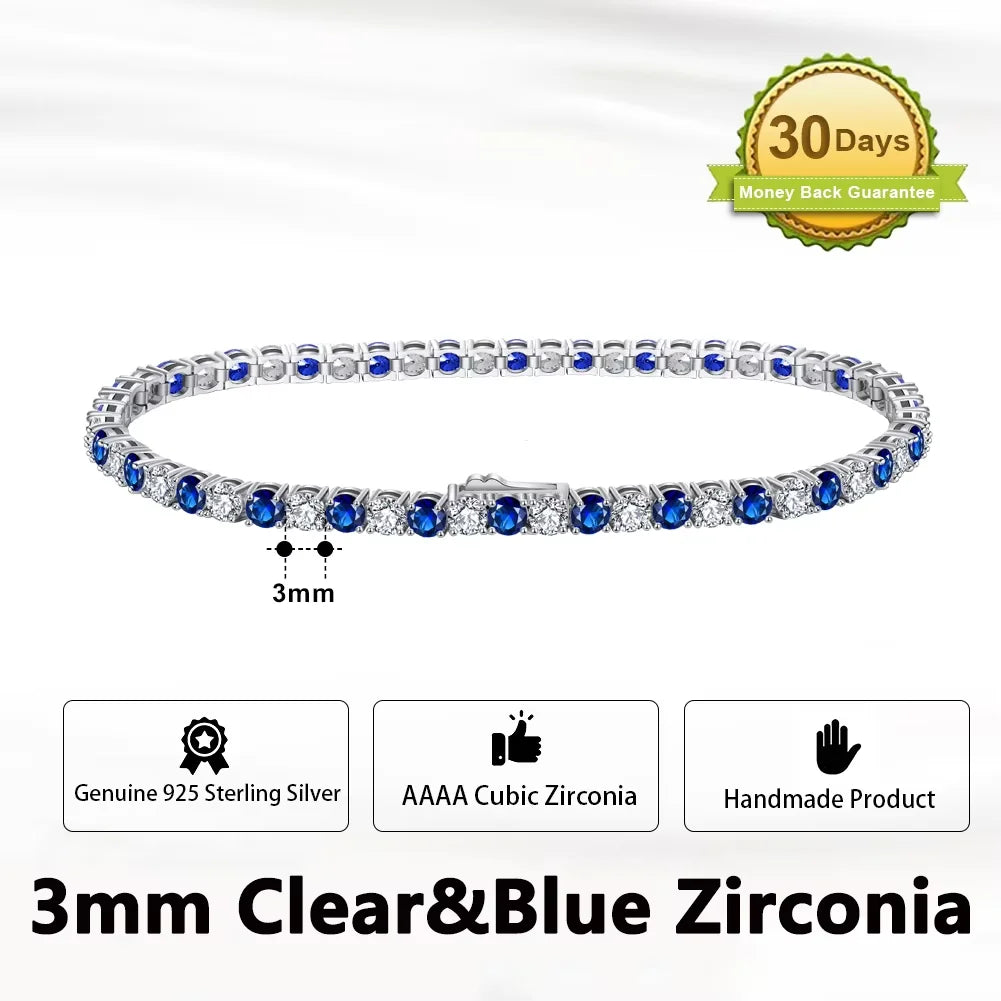 Sterling Silver Tennis Chain Bracelet