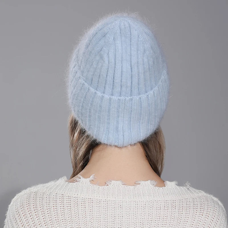 Women’s Angora Rabbit Fur Beanie