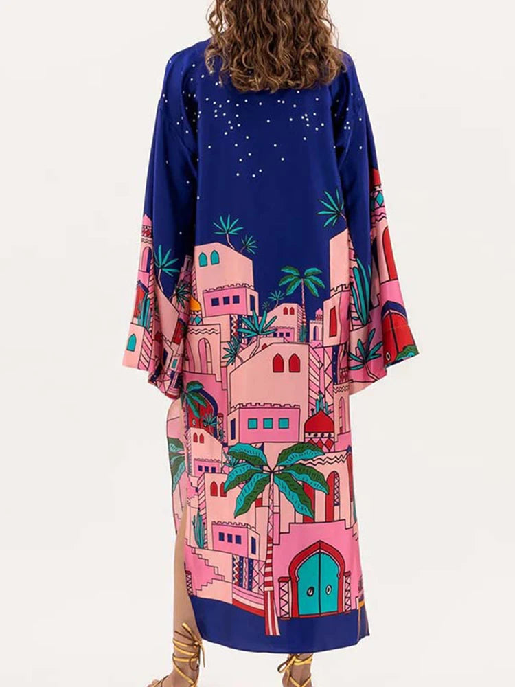Vintage Pattern Long Dress