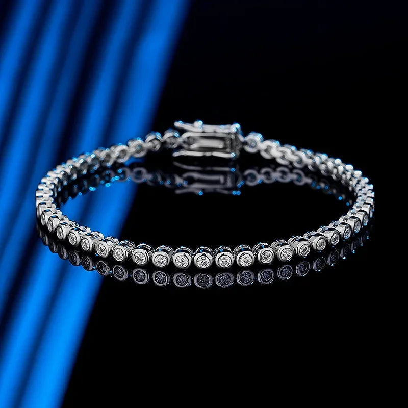 Moissanite Silver Tennis Bracelet