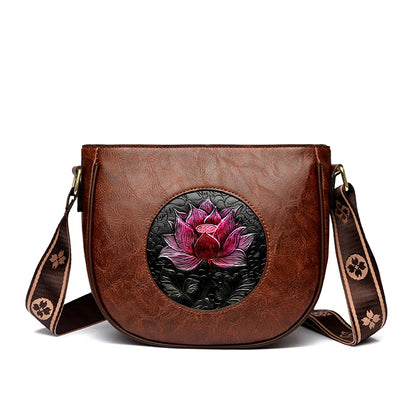 Floral PU Leather Shoulder Bag