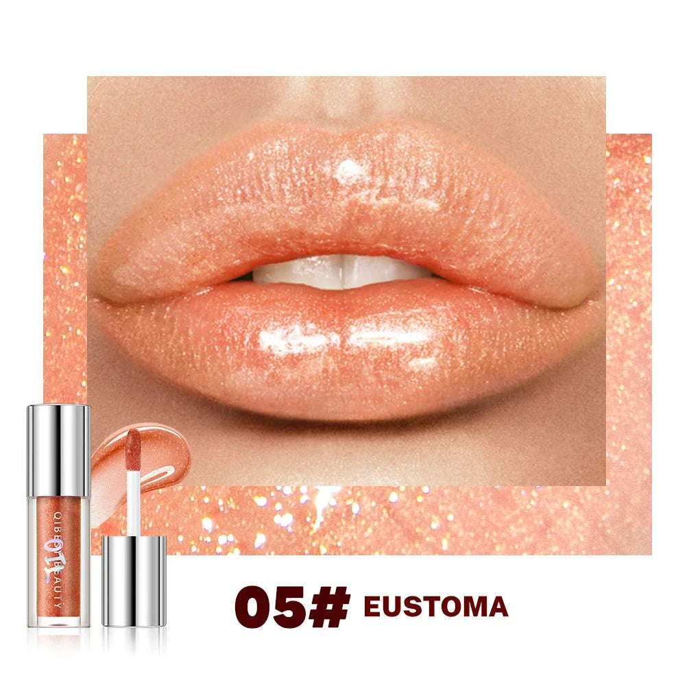 Qibest 8-Color Shimmer Glitter Lip Gloss
