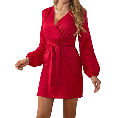 Elegant V-Neck Mini Dress