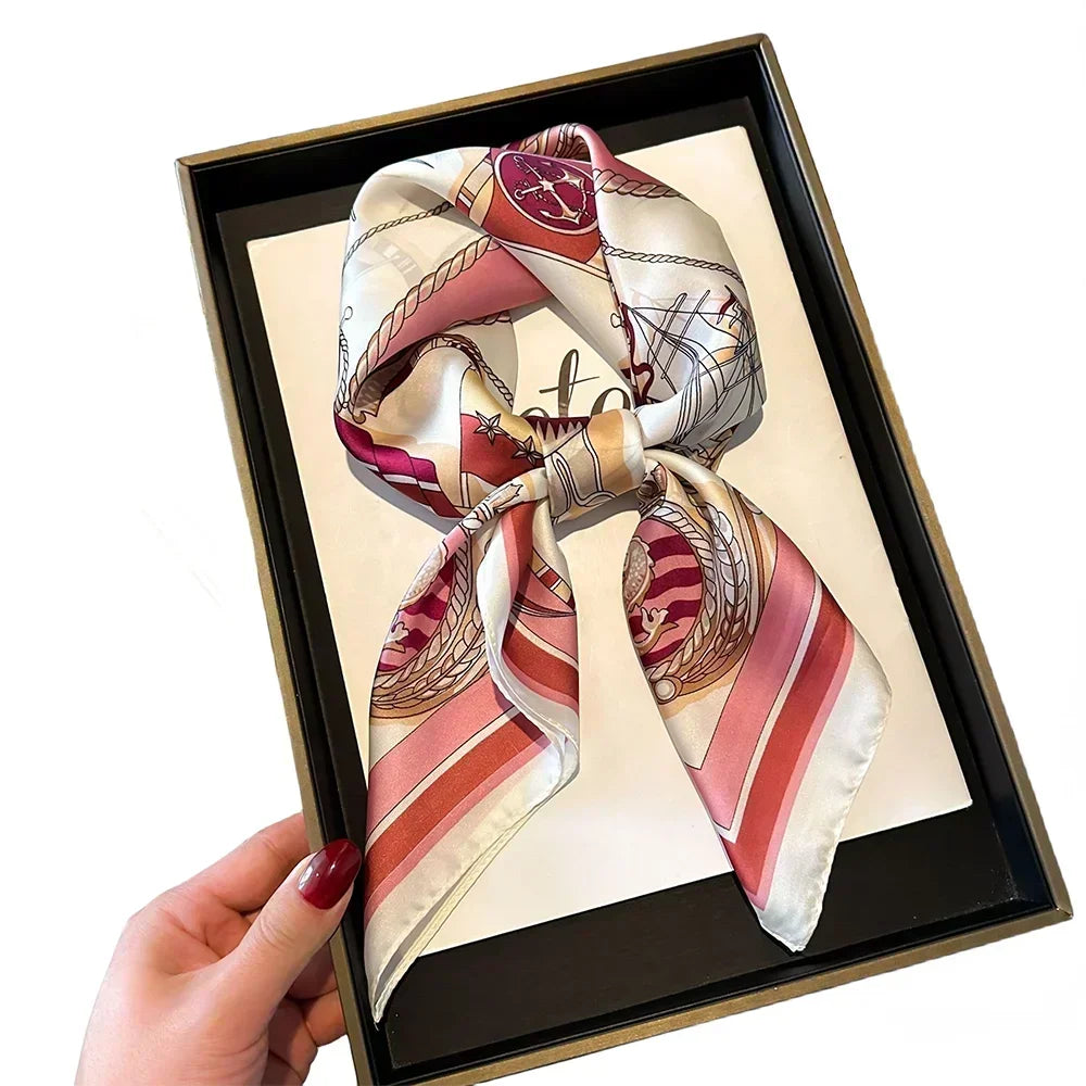 Luxury Print Silk Square Scarf