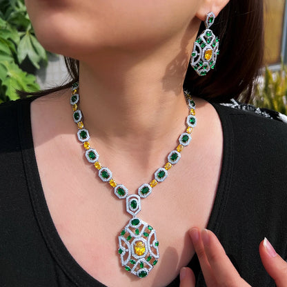 Multicolor Zirconia Bridal Jewelry Set