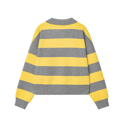 Striped Polo Neck Sweater