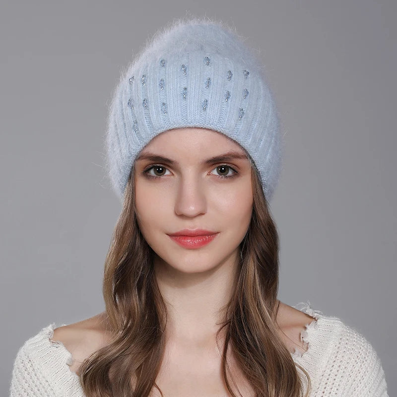 Women’s Angora Rabbit Fur Beanie