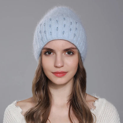 Women’s Angora Rabbit Fur Beanie