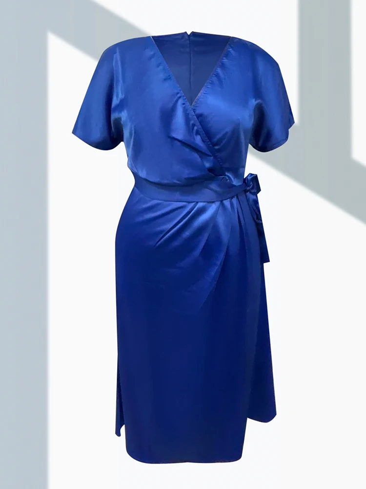 Asymmetric V-Neck Maxi Dress