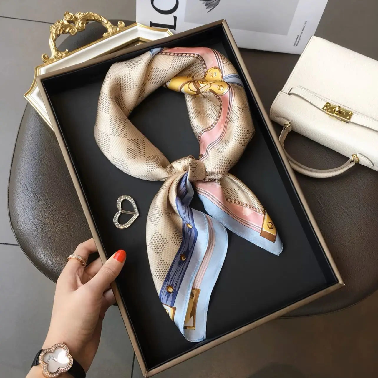 High-End Small Silk Scarf