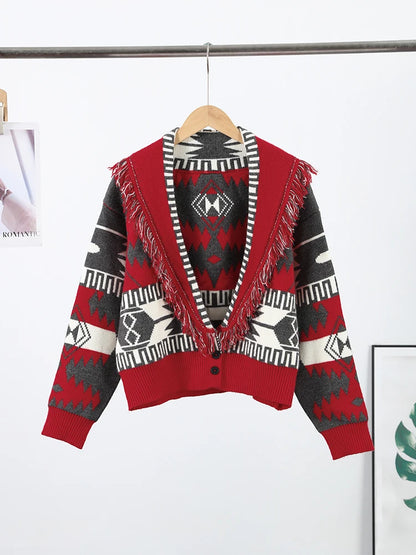 Tassel Patchwork Cardigan