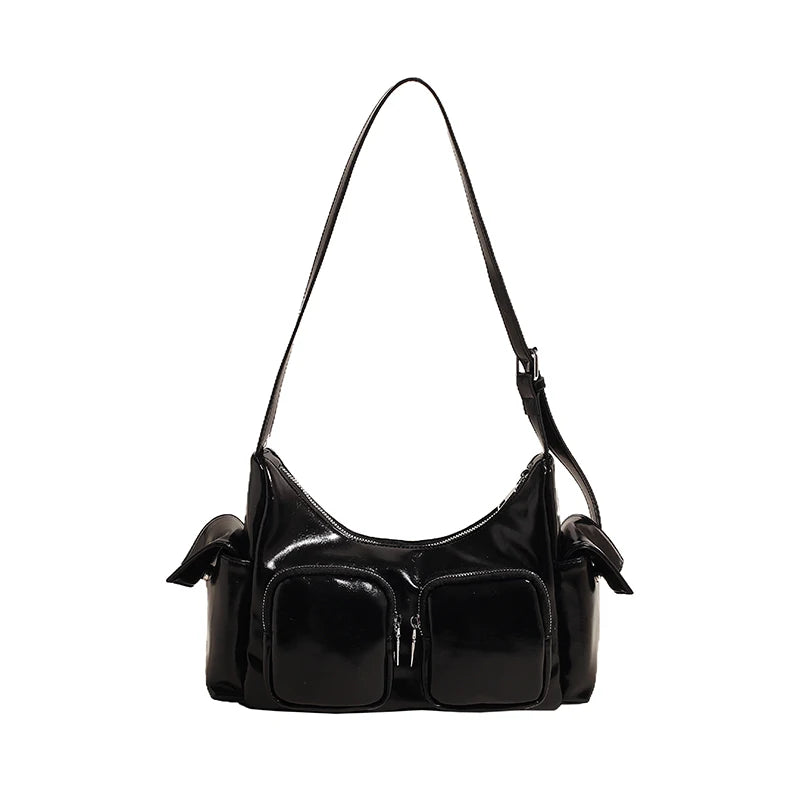 Women PU Leather Multi-Pocket Tote Bag