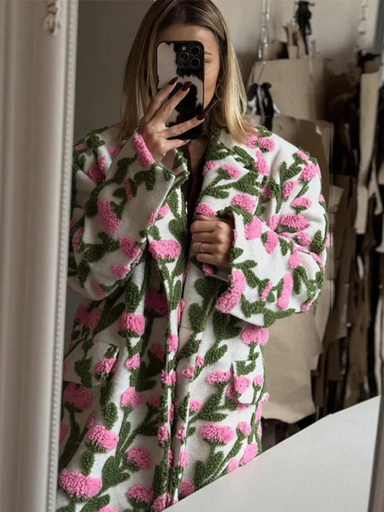 Flower Lamb Fleece Jacket