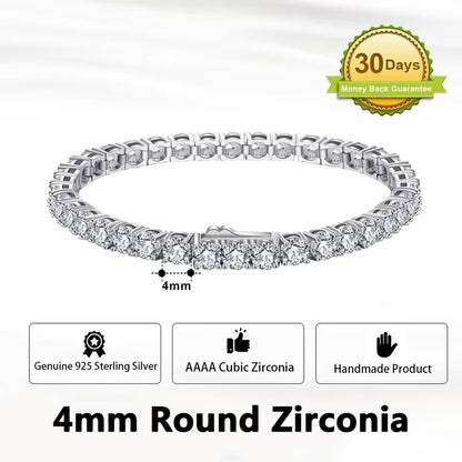 Sterling Silver Tennis Chain Bracelet