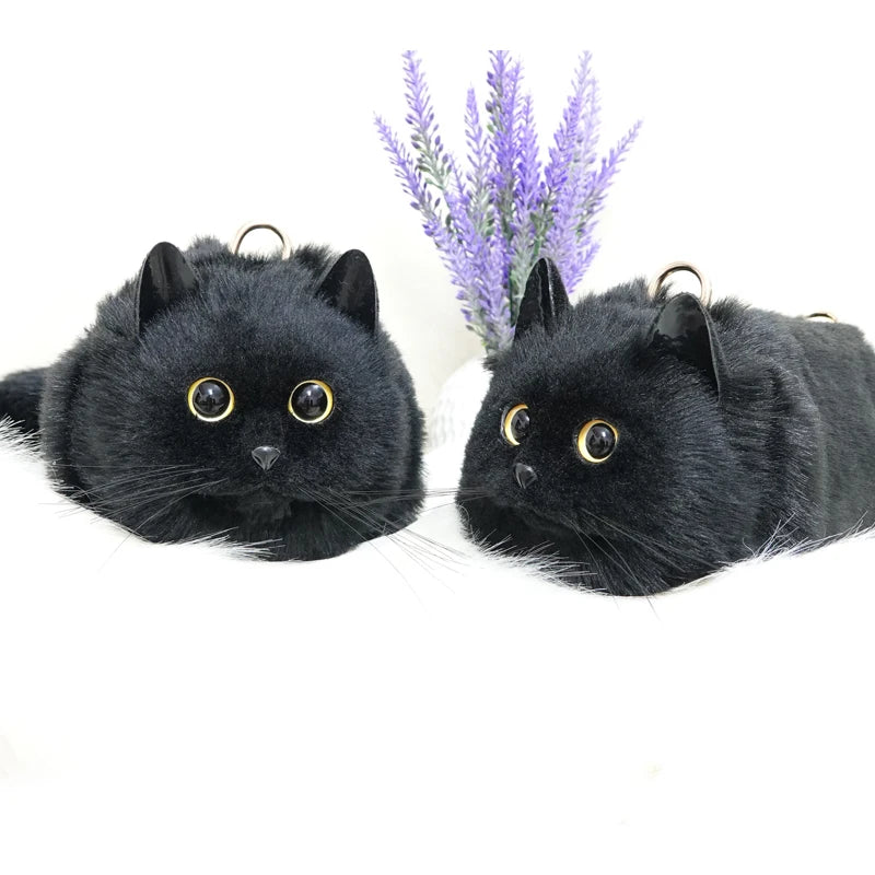 Women Cute Cat Wool Tote Bag