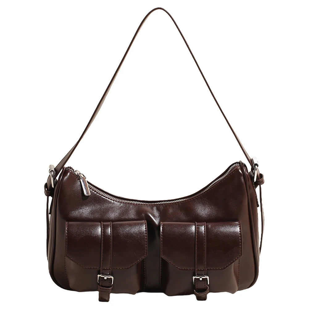 Women PU Leather Multi-Pocket Tote Bag