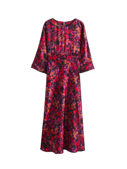 Floral Pleated Maxi Dress