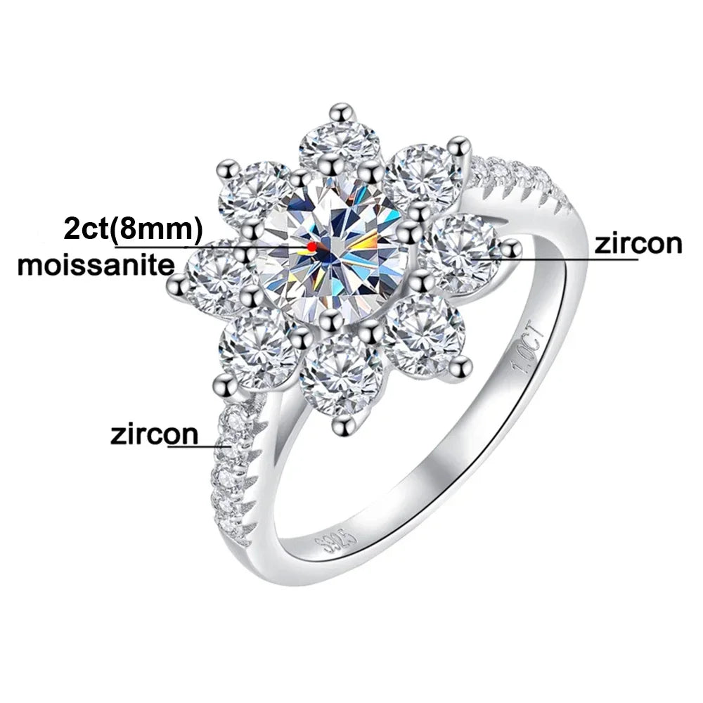 Sunflower Moissanite Wedding Ring