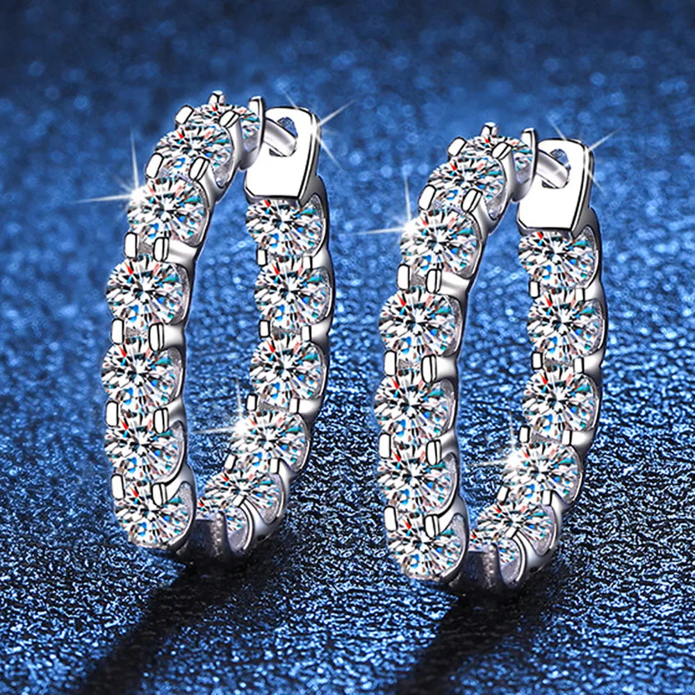 2.6CT Moissanite Hoop Earrings