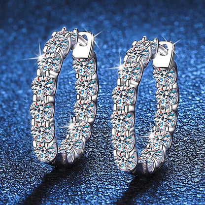 2.6CT Moissanite Hoop Earrings