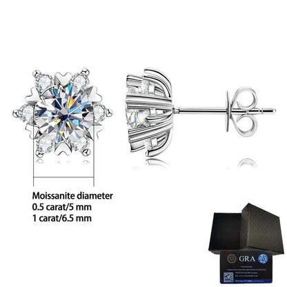 Snowflake Moissanite Stud Earrings