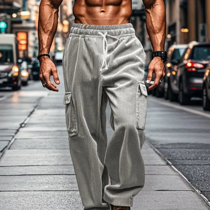 Corduroy straight casual pants