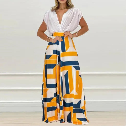 V-Neck Two-Piece Set