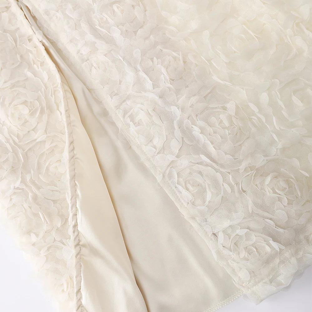 Elegant 3D Floral Maxi Evening Dress