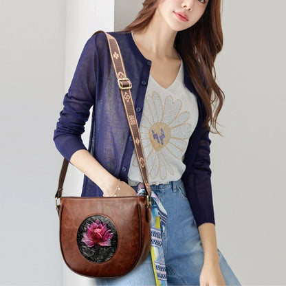 Floral PU Leather Shoulder Bag