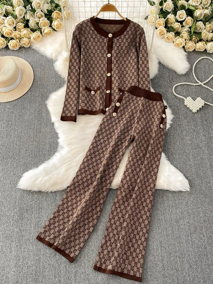 Plaid Jacket & Pants Set