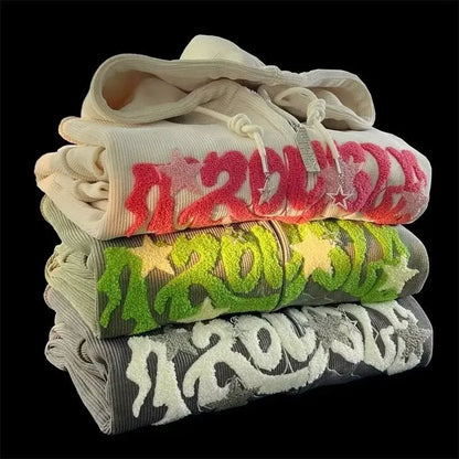 Embroidered Zip-Up Hoodie