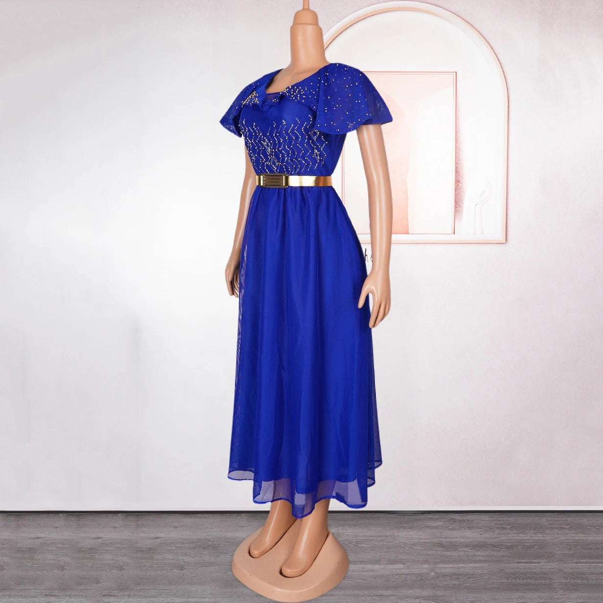 Elegant Ruffle Sleeve Party Dress