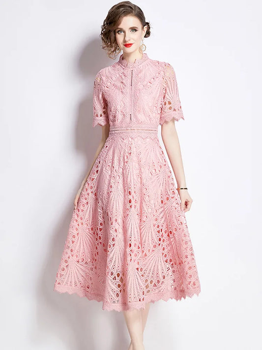 Elegant Lace Hollow Summer Dress