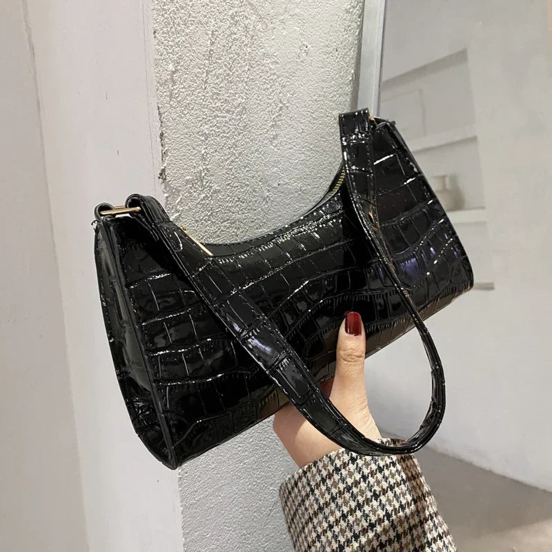 Retro Alligator Shoulder Bag