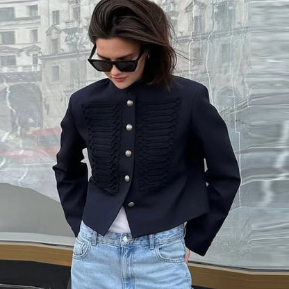 Patchwork Knit Blazer