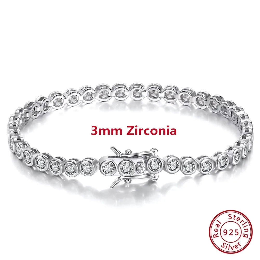 Sterling Silver Tennis Chain Bracelet