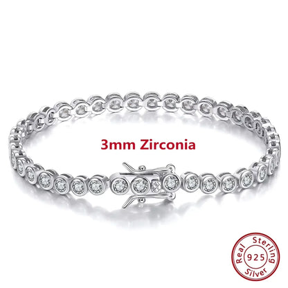 Sterling Silver Tennis Chain Bracelet