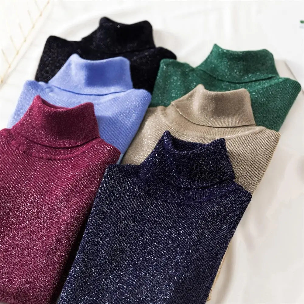 Slim Turtleneck Knit Pullover