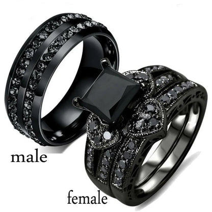Romantic couple ring set