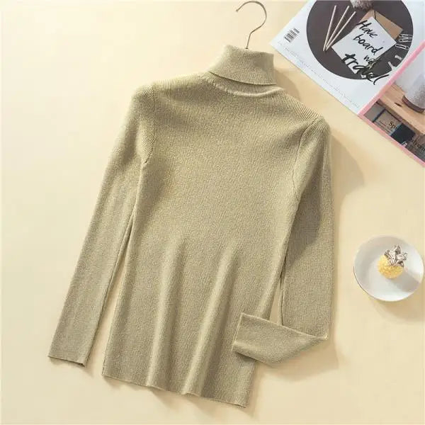 Slim Turtleneck Knit Pullover