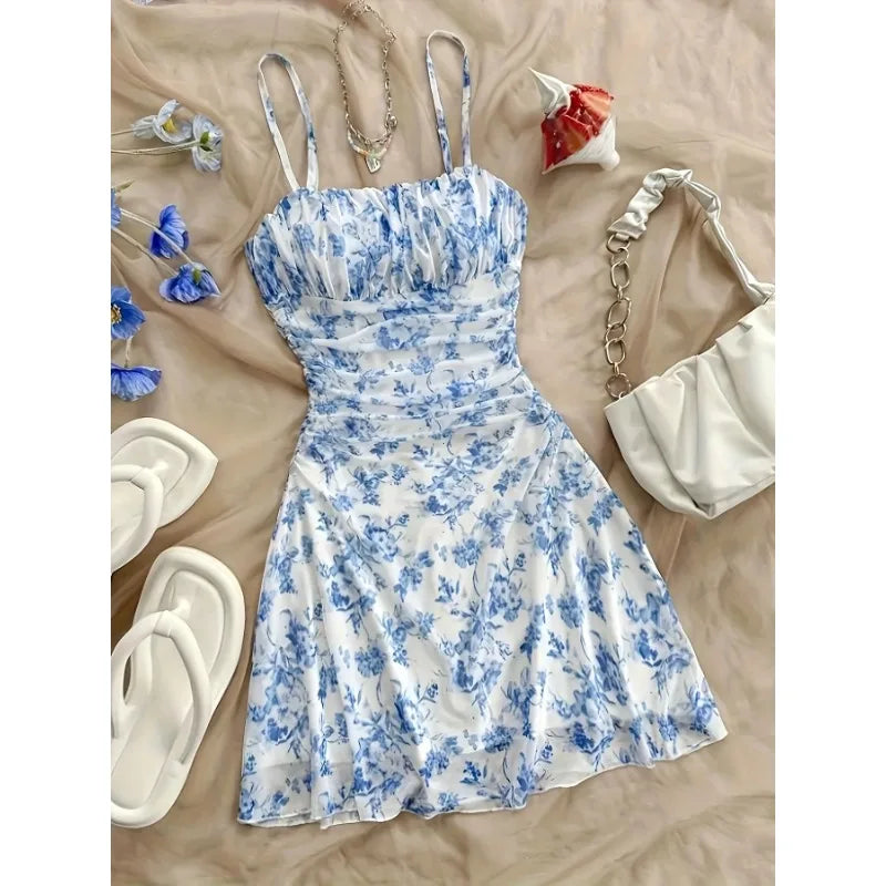 Floral Square Neck Mini Dress