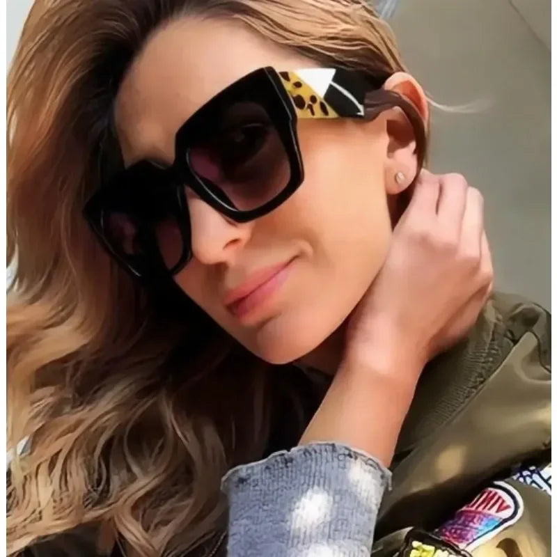 Oversized Square Retro Sunglasses UV400