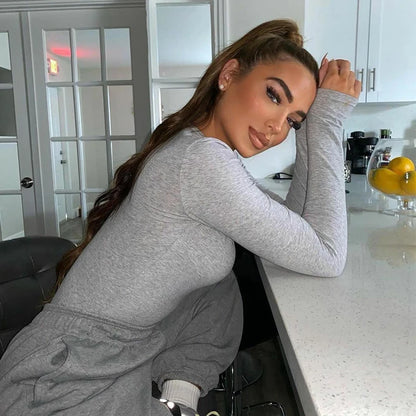 Shapewear Zip Front Long Sleeve Bodysuit