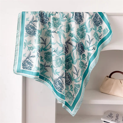 Yellow Lemon Print Silk Scarf