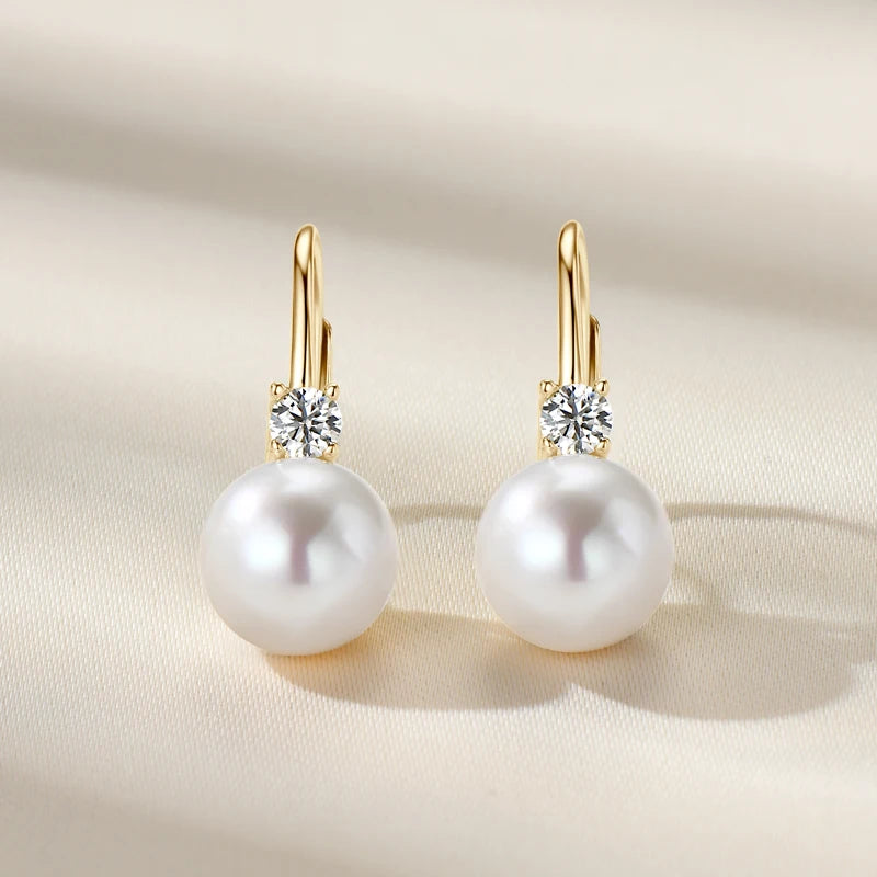 Sterling Silver Pearl Hoop Earrings