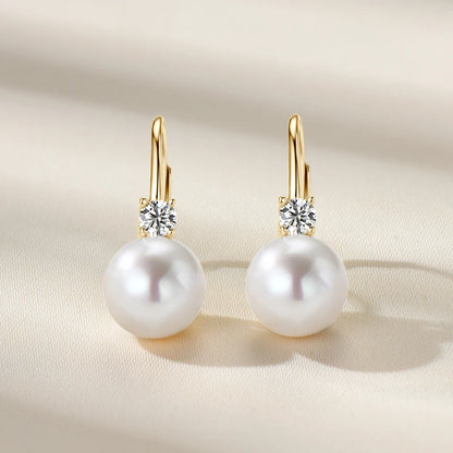 Sterling Silver Pearl Hoop Earrings