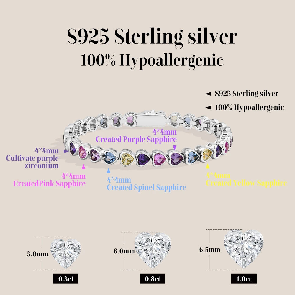 Sapphire Heart Bracelet